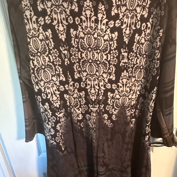 NWT R&B Collection SZ 2X Dress Handkerchief Hem A Line EXOTIC PRINT GORGEOUS! - Picture 5 of 12